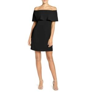 Charles Henry Off The Shoulder Dress In Black